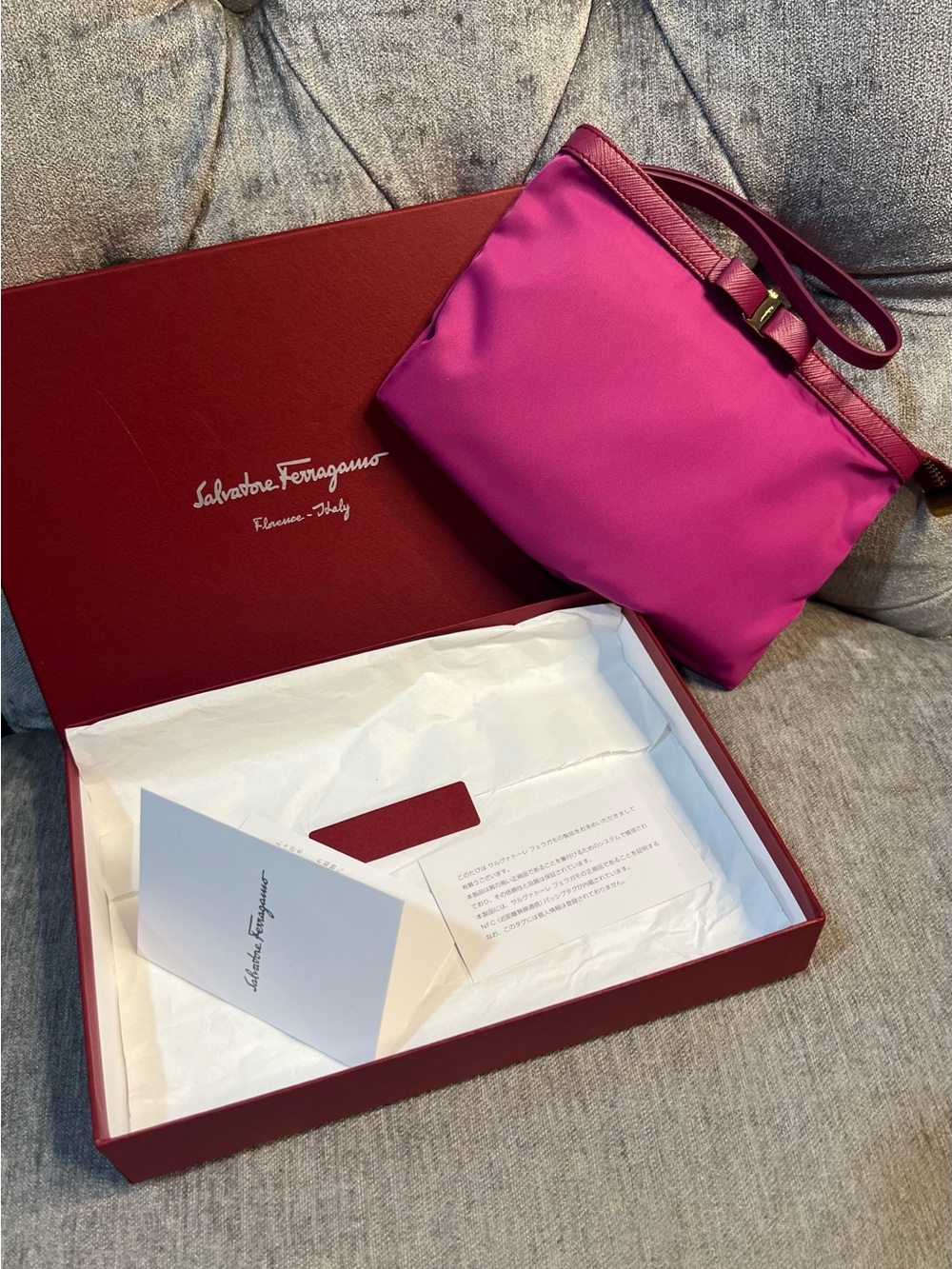 Authentic Salvatore Ferragamo Wristlet Pouch